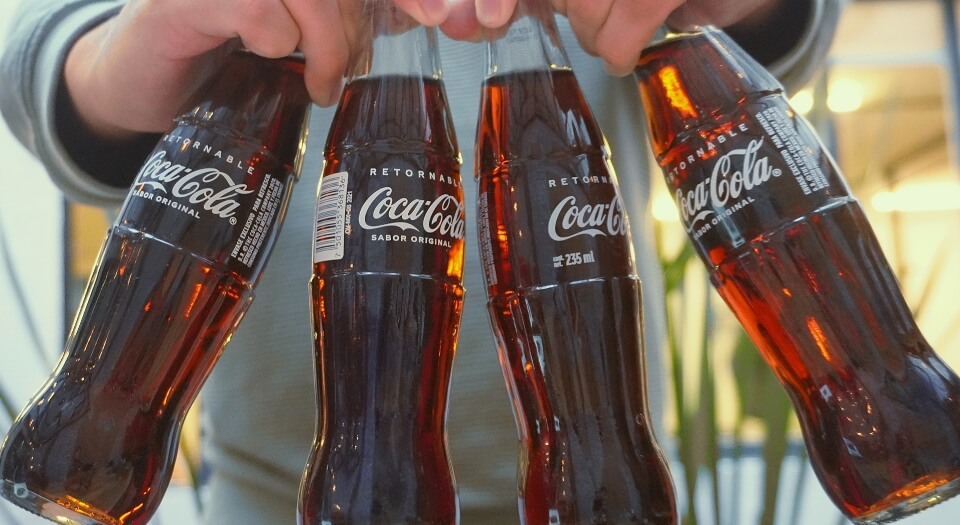 botellas de vidrio